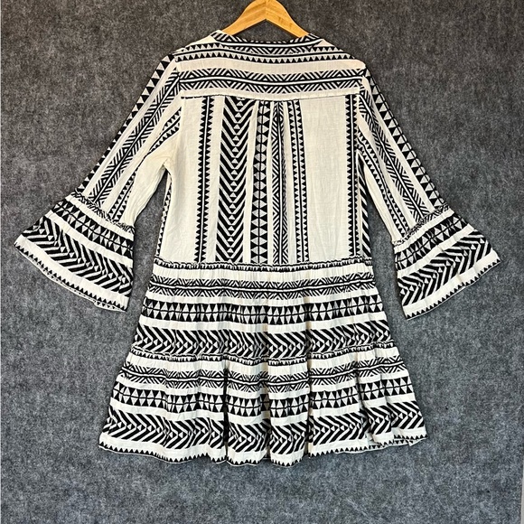 Devotion Twins Ella Embroidered Dress Size S Black and off-white Graphic Print - Picture 2 of 14